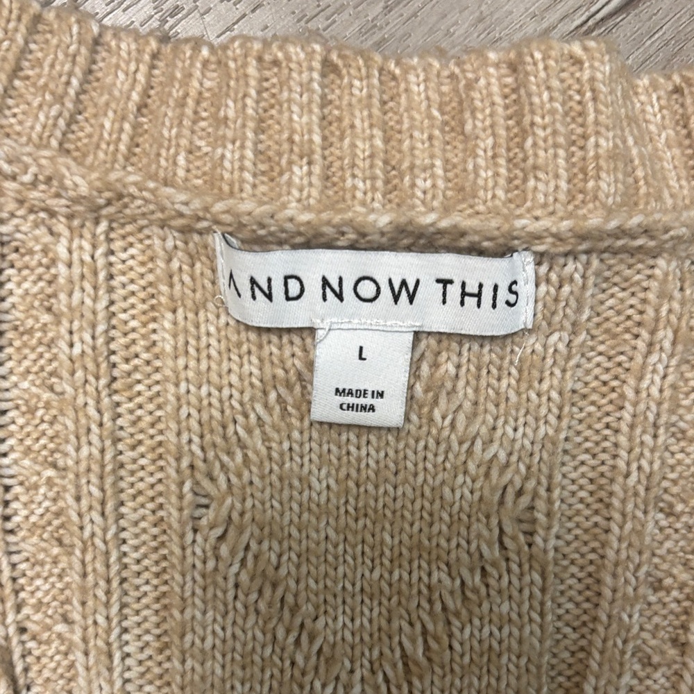 Tan V-Neck Sweater Vest - Picture 2 of 3